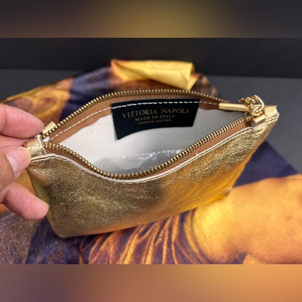 Vitoria Napoli Luxury Italian Designer Leather Mini Bag gold Shoulder Bag - Picture 5 of 6